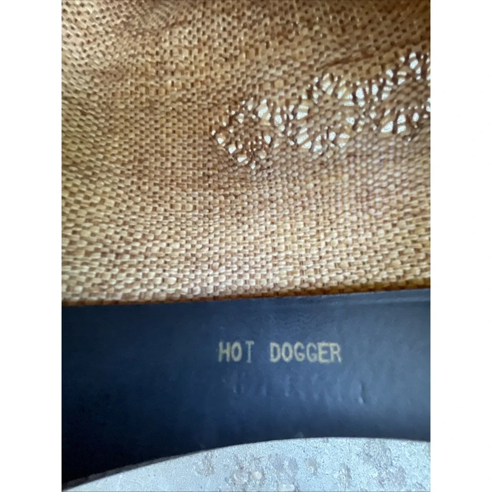 Vintage Western Eddy Bros Straw Cowboy Hat Feather Band 7 1/4-‎ Hot Dogger